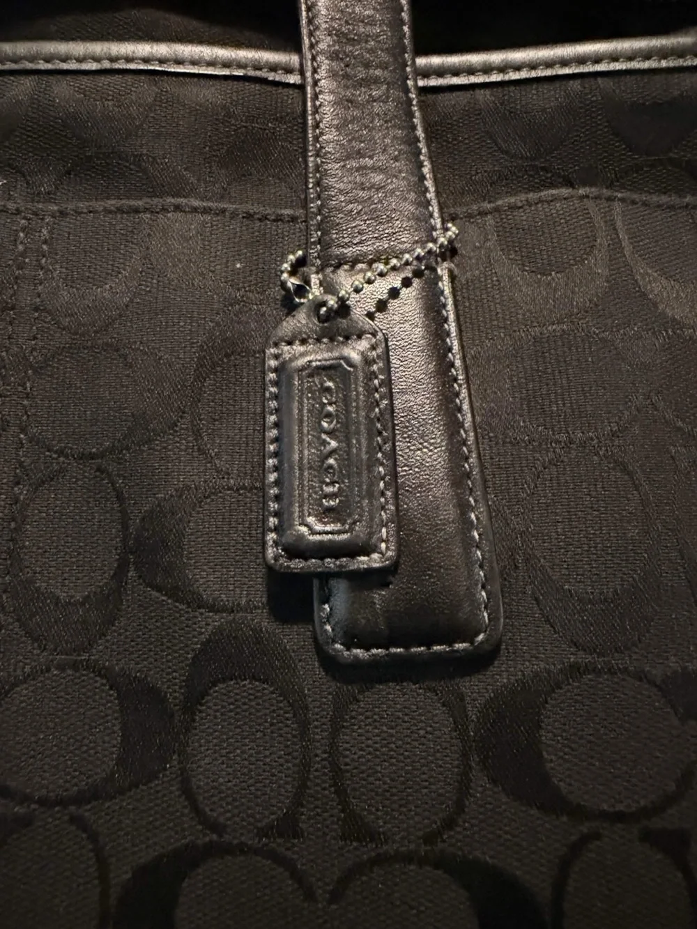Coach Signature Large Multifunction Laptop Tote Bag Black Canvas